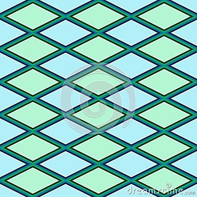 Blue and green abstract pattern with rhombus Vector Illustration