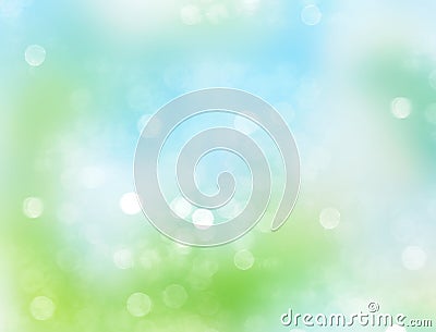 Blue green abstract spring blurred background. Cartoon Illustration