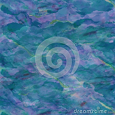 Blue Green Aqua Watercolor Paper Background Stock Photo