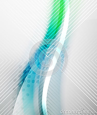 Blue green blur color wave Vector Illustration