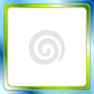 Blue and green bright frame on white background Vector Illustration