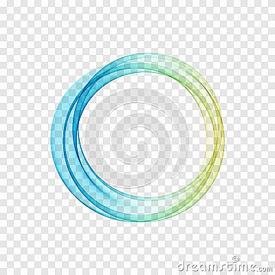 Blue, green circle. Transparent abstract lines in a circle. Banner design. Vector Illustration