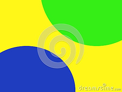 Blue and green circle on a yellow background Stock Photo