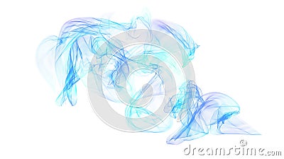 Blue and green colorful smoked Interesting funky colored smoke splash isolated on white Stock Photo