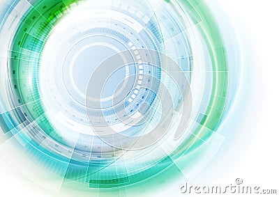 Blue and green futuristic technology abstract background Vector Illustration