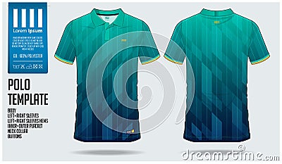 Polo t shirt sport design template for soccer jersey, football kit or sport club. Sport uniform in front view and back view. Vector Illustration