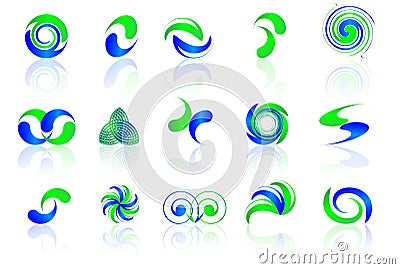 Blue & Green icons Stock Photo
