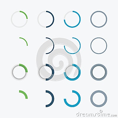 Blue and green infographic business circle chart d Vector Illustration