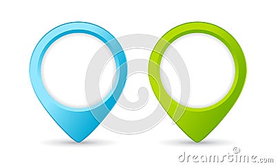 Blue and green location marker vector icon Vector Illustration