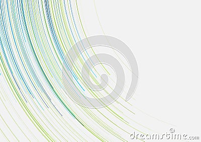 Blue green minimal tech wavy lines abstract futuristic background Vector Illustration