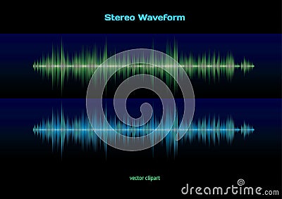 Stereo waveform Vector Illustration