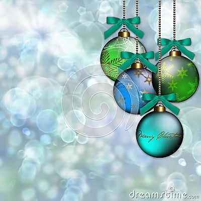 Blue Green Ornament Christmas Background Stock Photo