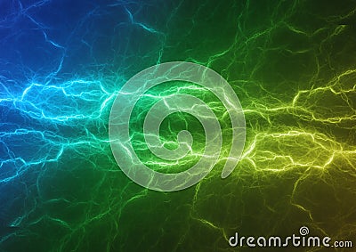 Blue and green plasma, abstract lightning Stock Photo
