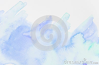 blue green real watercolor texture backdrop. High quality photo Stock Photo