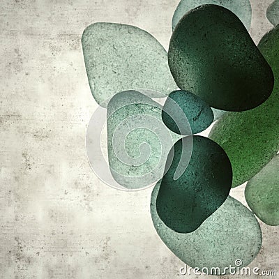 blue and green seaglass pebbles Stock Photo