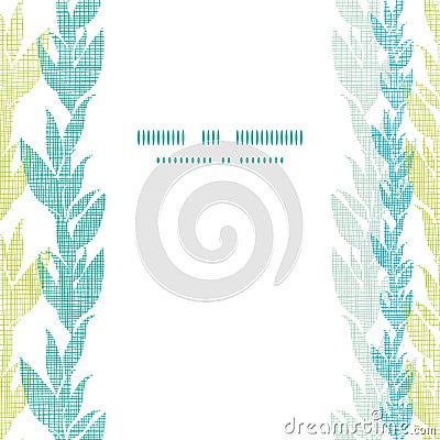 Blue green seaweed vines center frame seamless Vector Illustration