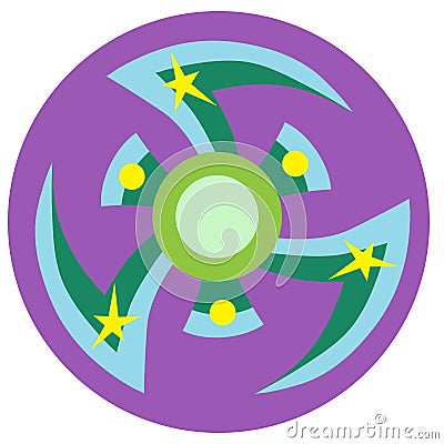 Blue and green spinner Vector Illustration