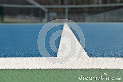 Blue and green tennis, paddle ball, pickleball court sports and recreation concept Stock Photo