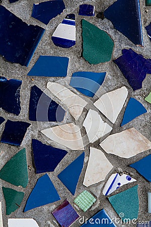 Blue and Green Tile Mosaic Texture Stock Photo