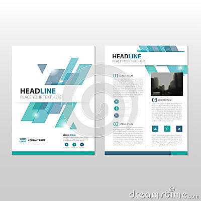 Blue green Vector annual report Leaflet Brochure Flyer template design, book cover layout design, abstract business presentation Vector Illustration