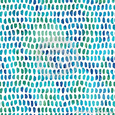 Blue green watercolor texture abstract seamless geometrical pattern on white background for fabric, wallpaper Stock Photo