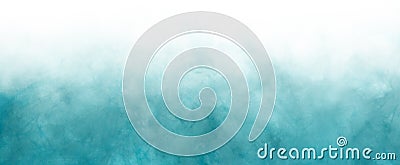 Blue green and white background with gradient ocean or sky color with white smoke or haze border Stock Photo