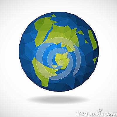 Blue green World low poly vector abstract Vector Illustration