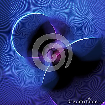 Blue grid curves and circles Stock Photo