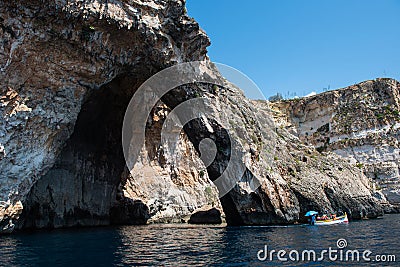 Blue Grotto boat trip, Malta Editorial Stock Photo