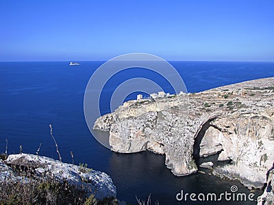 Blue Grotto and Filfla - Malta Stock Photo