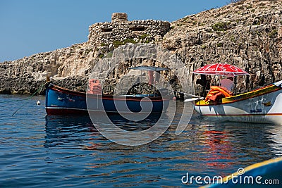 Blue Grotto boat trip, Malta Editorial Stock Photo