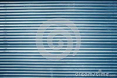 Blue grunge lined metal wall, background or texture Stock Photo