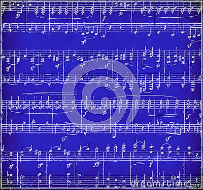 Blue Grunge Music Background Stock Photo