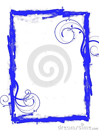 Blue grunge swirls frame Stock Photo