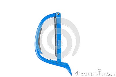 Blue guitar capo isolated on white background.Copy space Stock Photo