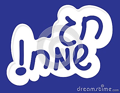 Happy Holiday Hand written text on blue and white background Vector Illustration