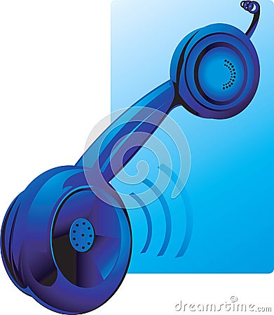 Blue hanging receiver Vector Illustration