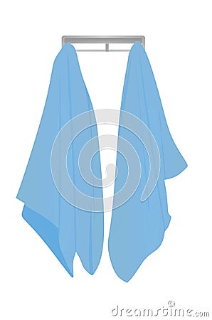 Blue hanging towels Vector Illustration