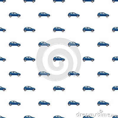 Blue hatchback car pattern Vector Illustration
