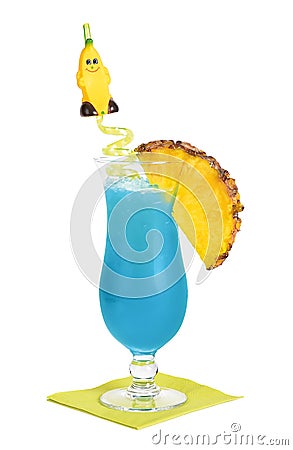 Blue Hawaii Cocktail Stock Photo