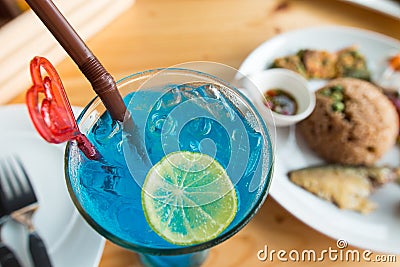 Blue Hawaii cocktail Stock Photo