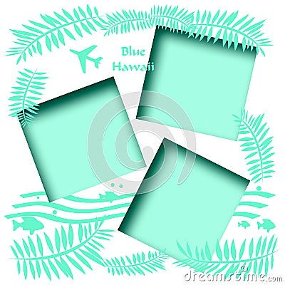 Blue Hawaii scrapbook Cartoon Illustration