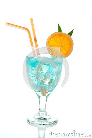 Blue Hawaiian Cocktail Stock Photo