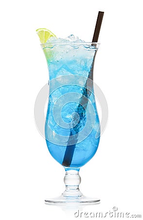 Blue Hawaiian cocktail Stock Photo