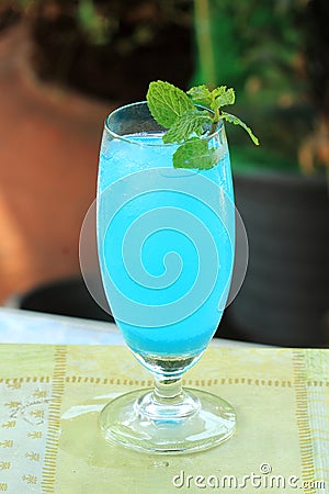 Blue hawaiian cocktail Stock Photo