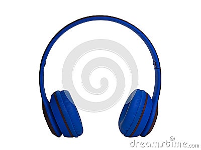 Blue Headphones. clipping path Stock Photo