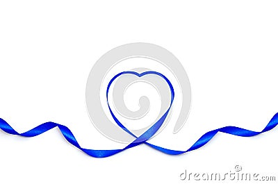 Blue heart ribbon Stock Photo