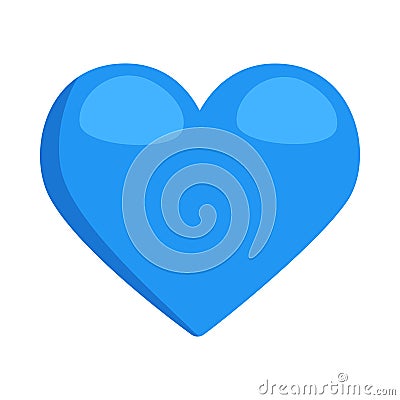 Blue Heart Sign Emoji Icon Illustration. Love Vector Symbol Emoticon Design Clip Art Sign Comic Style. Vector Illustration