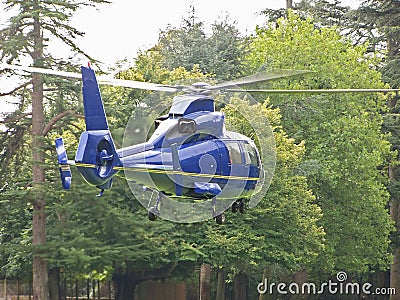 Blue Helicopter Stock Photo