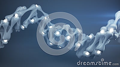 Blue helix wireframe shape 3D render illustration Cartoon Illustration